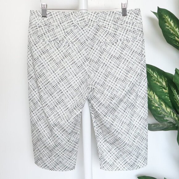Piazza Sempione Black & White Micro Check Print Bermuda Shorts Size Medium / 6 - Picture 9 of 16